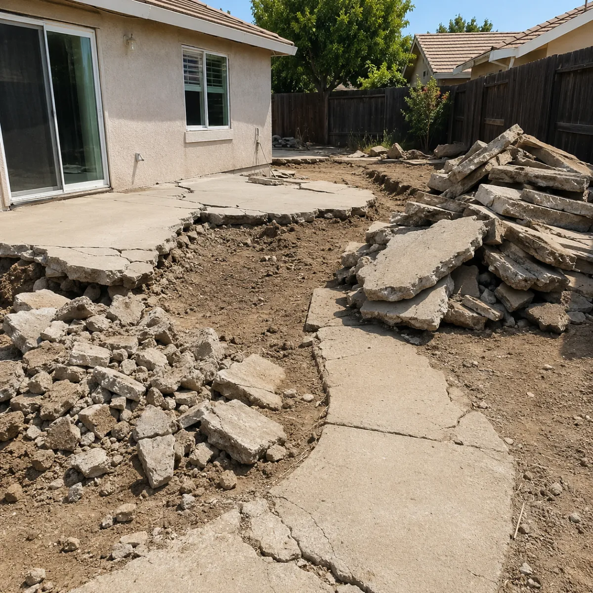 Patio and walkway concrete removal in Fresno