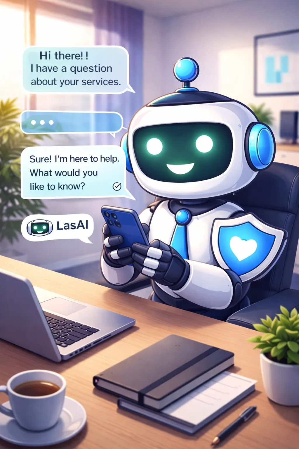 white robot near brown wall