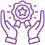 Purple Vector Image of Hand Holding Up Coin