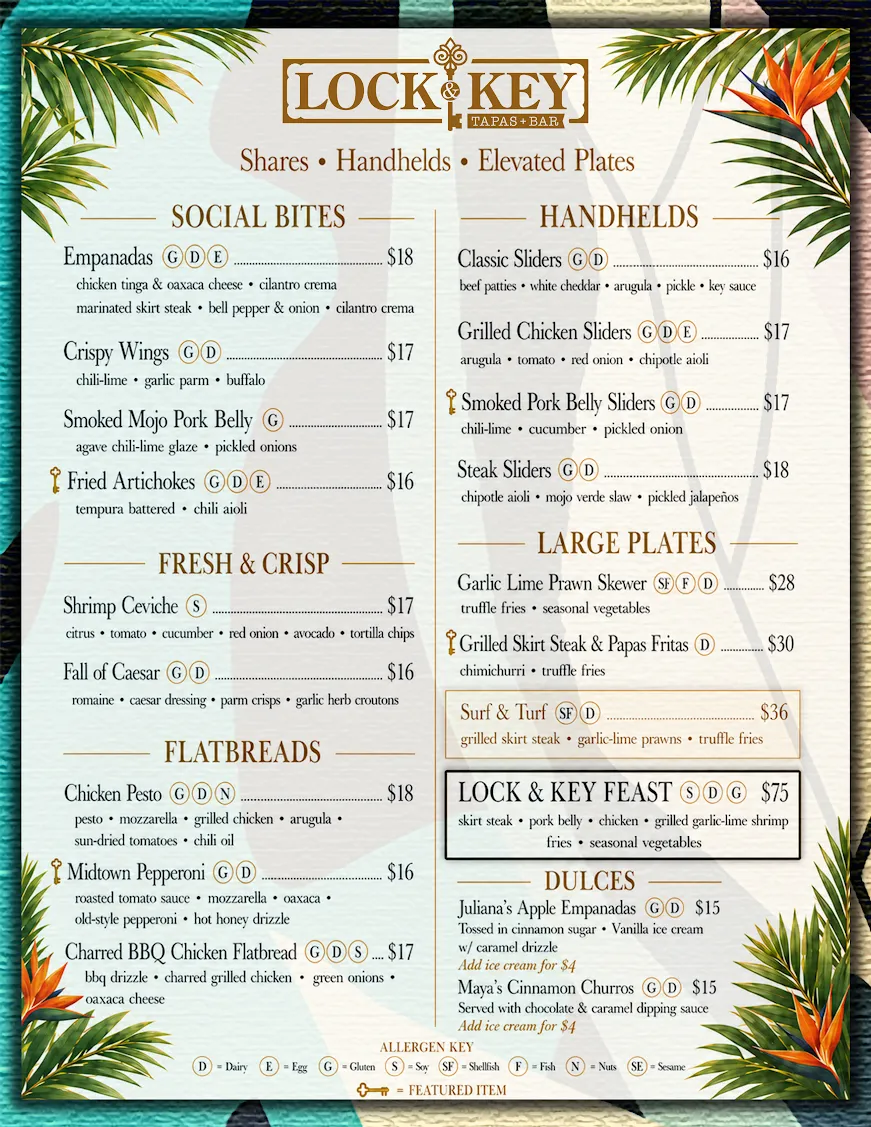 Lock & Key Menu