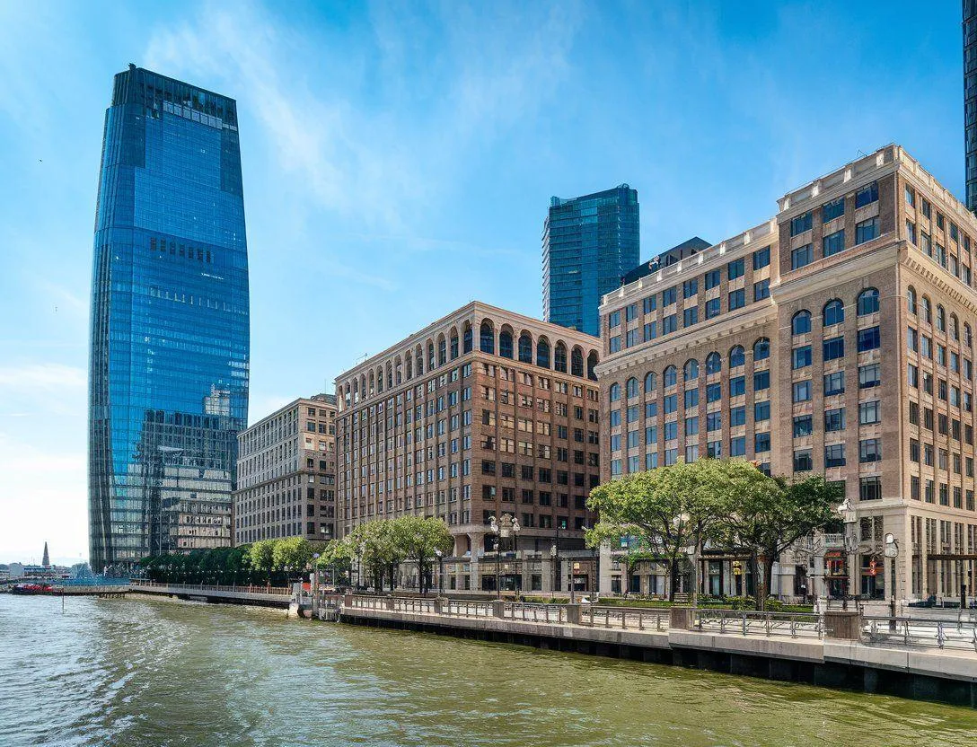 elevated deck with stairs and skyline view built in The Heights Jersey City NJ