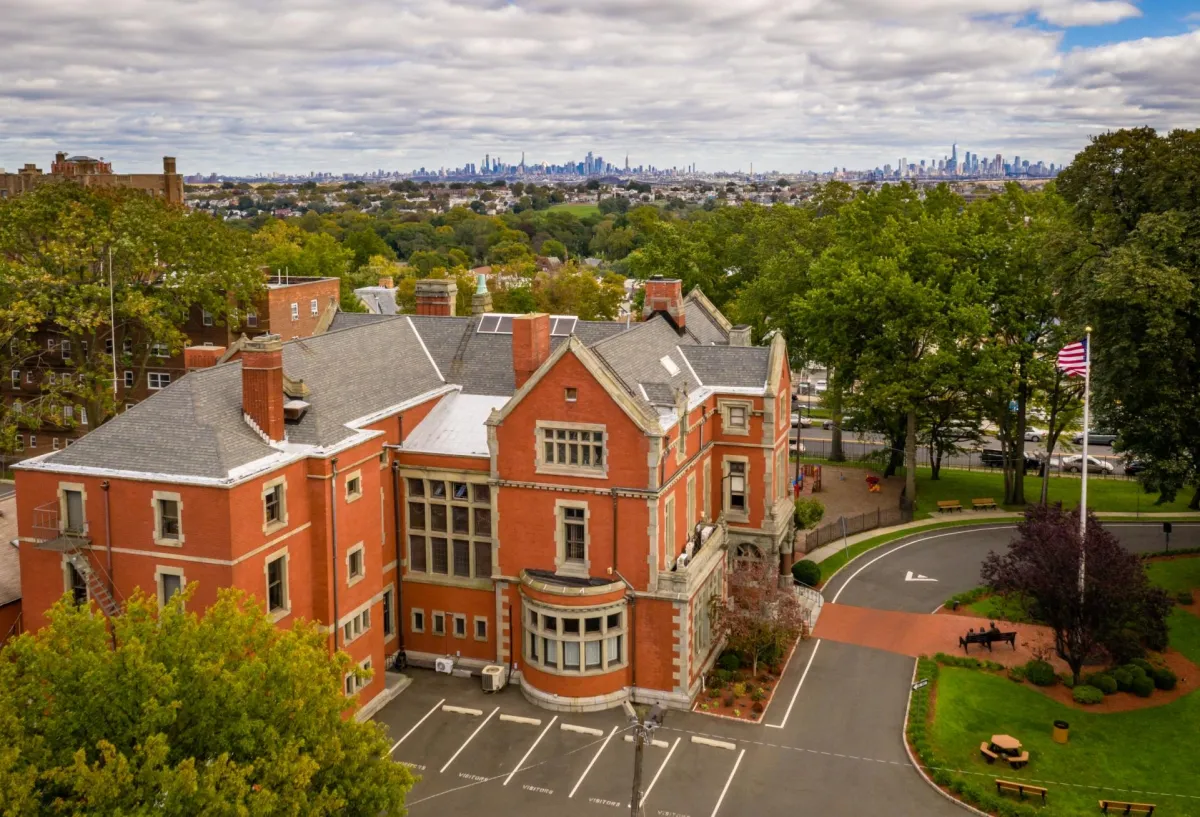 multi-level deck with connecting stairs on rear of townhome in North Ward Newark NJ