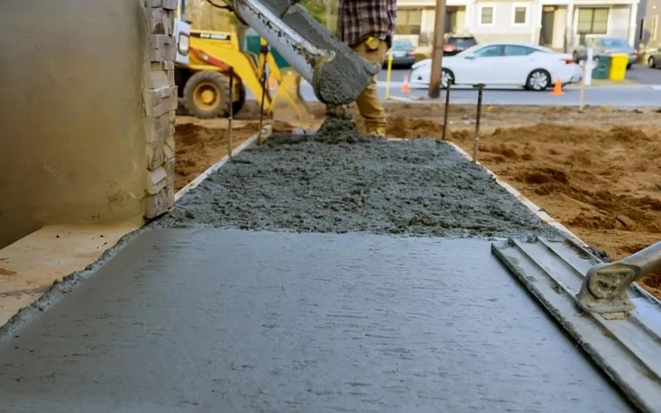 Florissant Concrete builds a sidewalk.