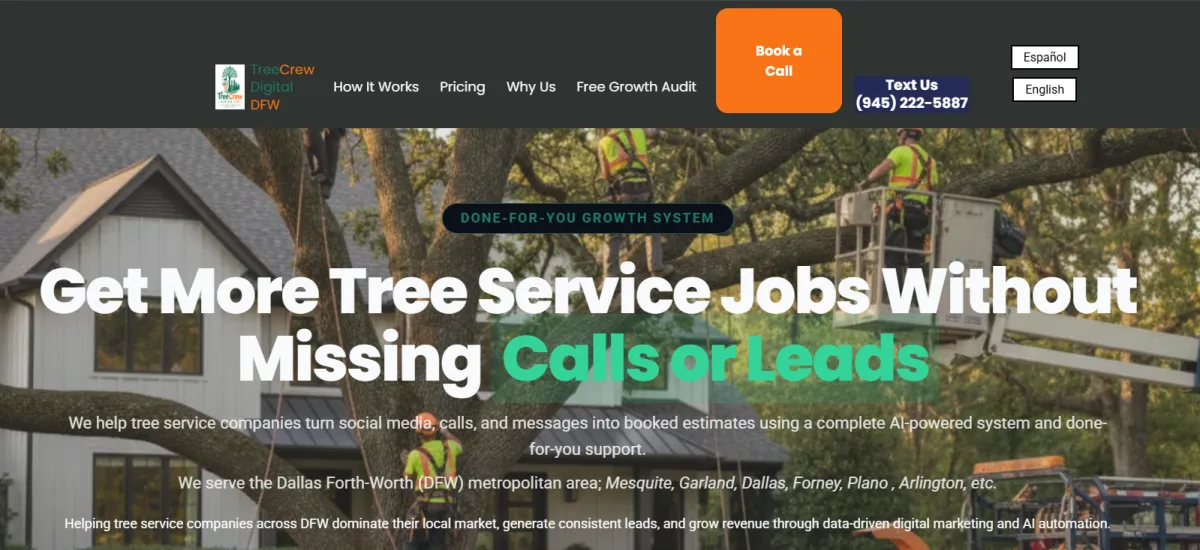 Image of TreeCrew Digital website