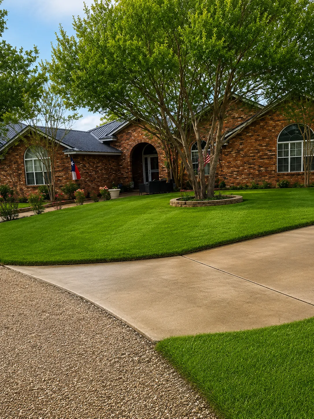Lawn care professional inspecting property experience