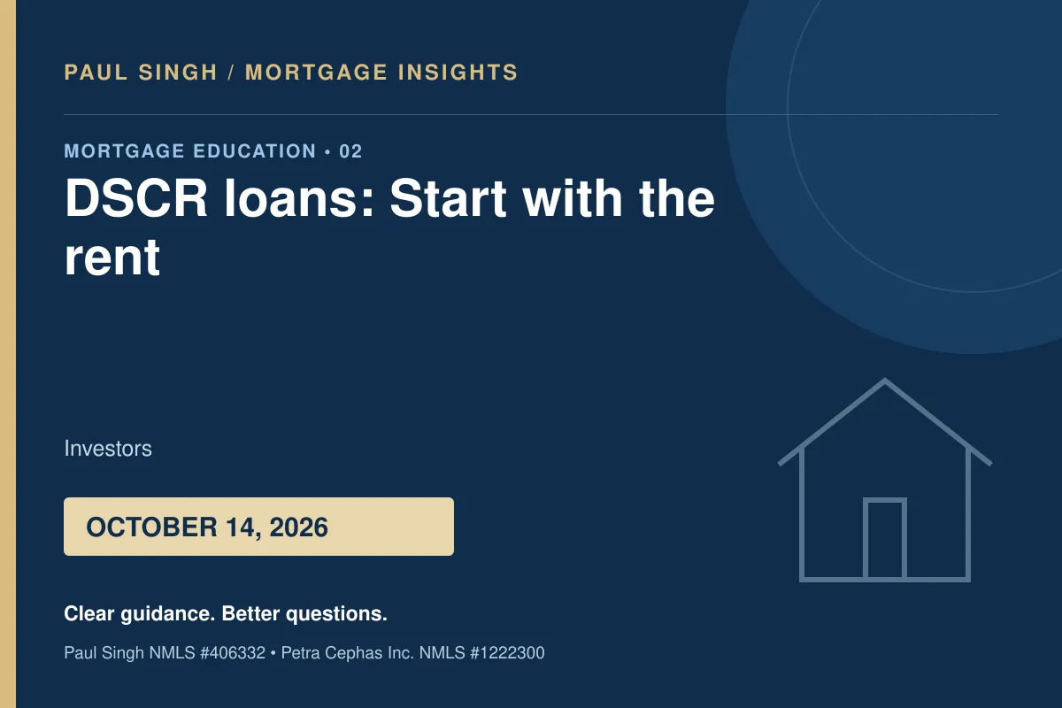 DSCR Loans: How Rental Income Fits the Mortgage Review | October 14, 2026