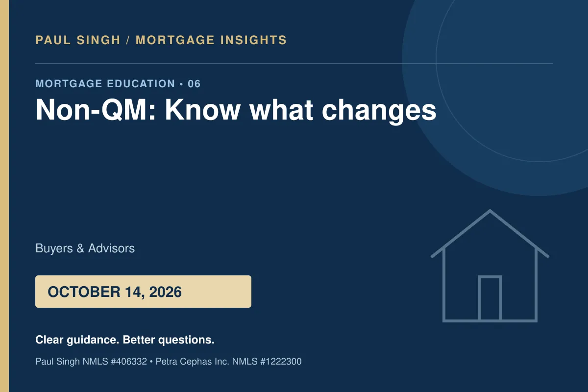 Non-QM Mortgages: Flexible Qualification Still Needs a Careful Review | October 14, 2026