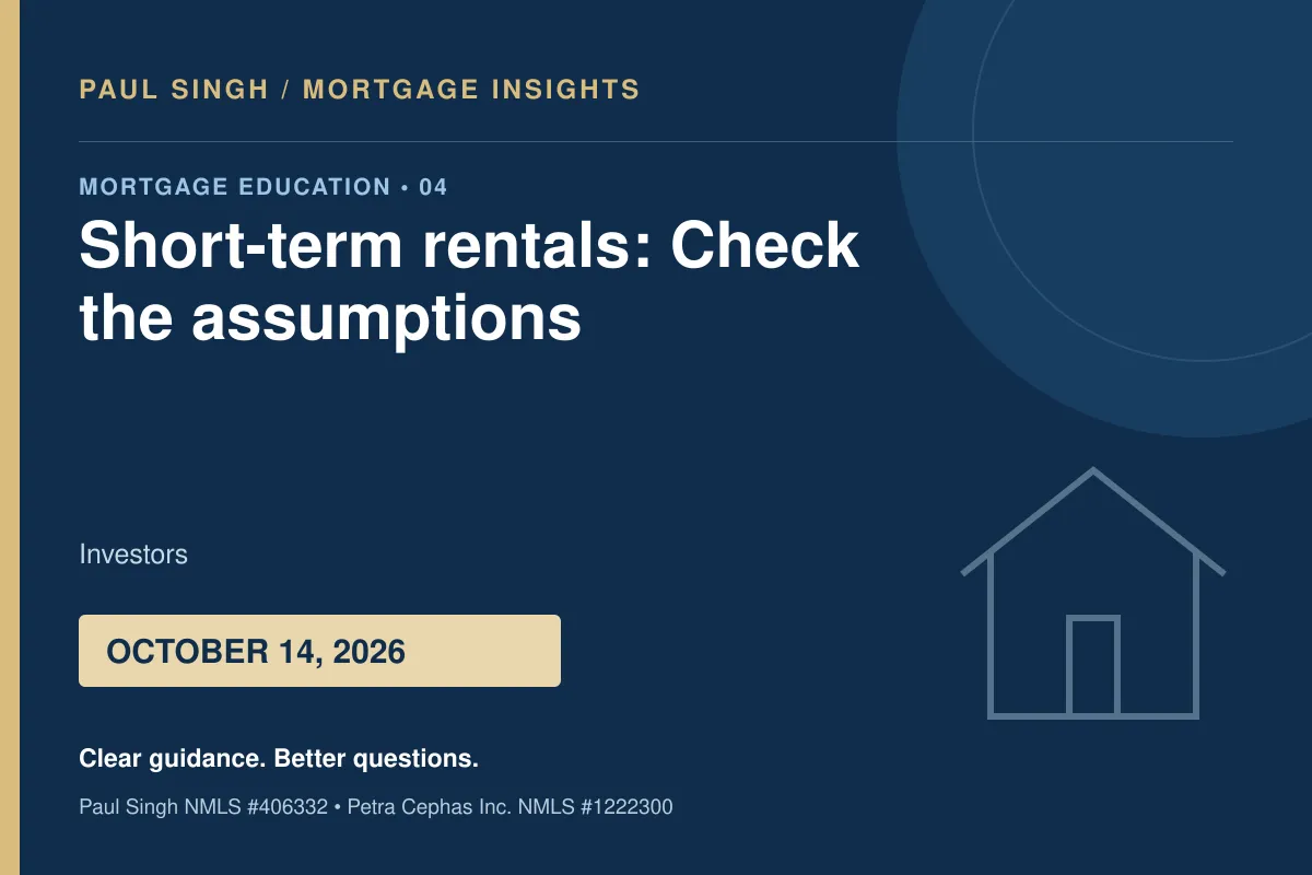 Short-Term Rental Financing: Questions to Ask Before You Buy | October 14, 2026