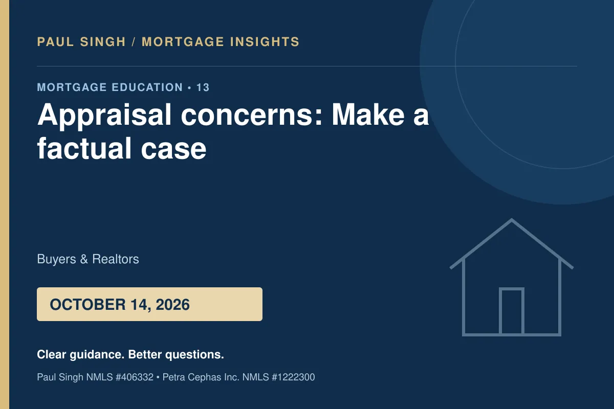 Low or Inaccurate Appraisal? Ask About Reconsideration of Value | October 14, 2026