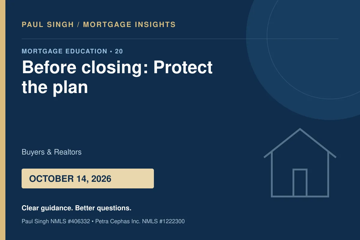 Before Closing: Keep Credit, Cash and Communication Steady | October 14, 2026