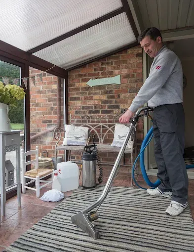 Rug being professionally cleaned by Highfield TS in North Yorkshire