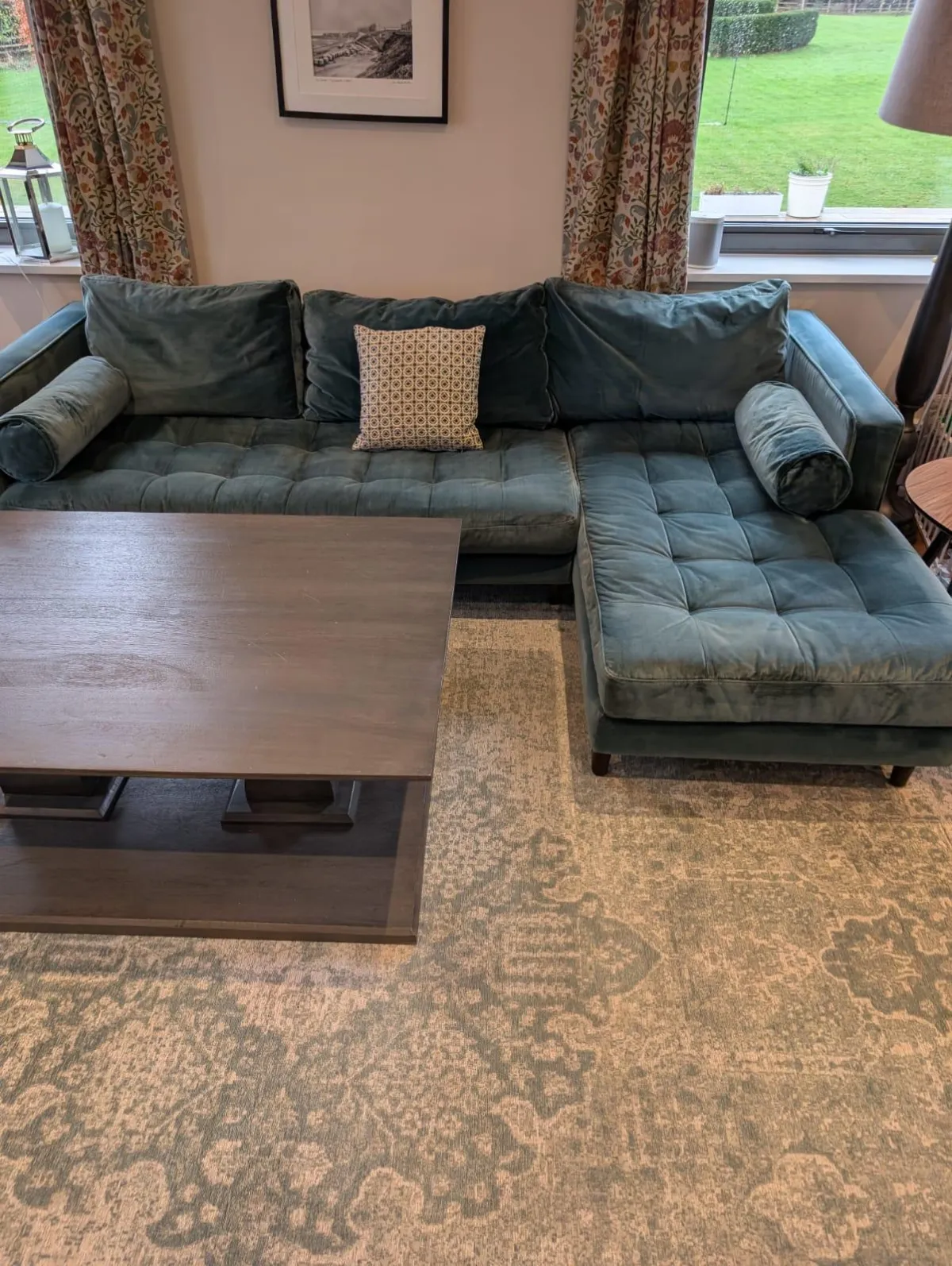 Vevet sofa after professional clean in Bedale