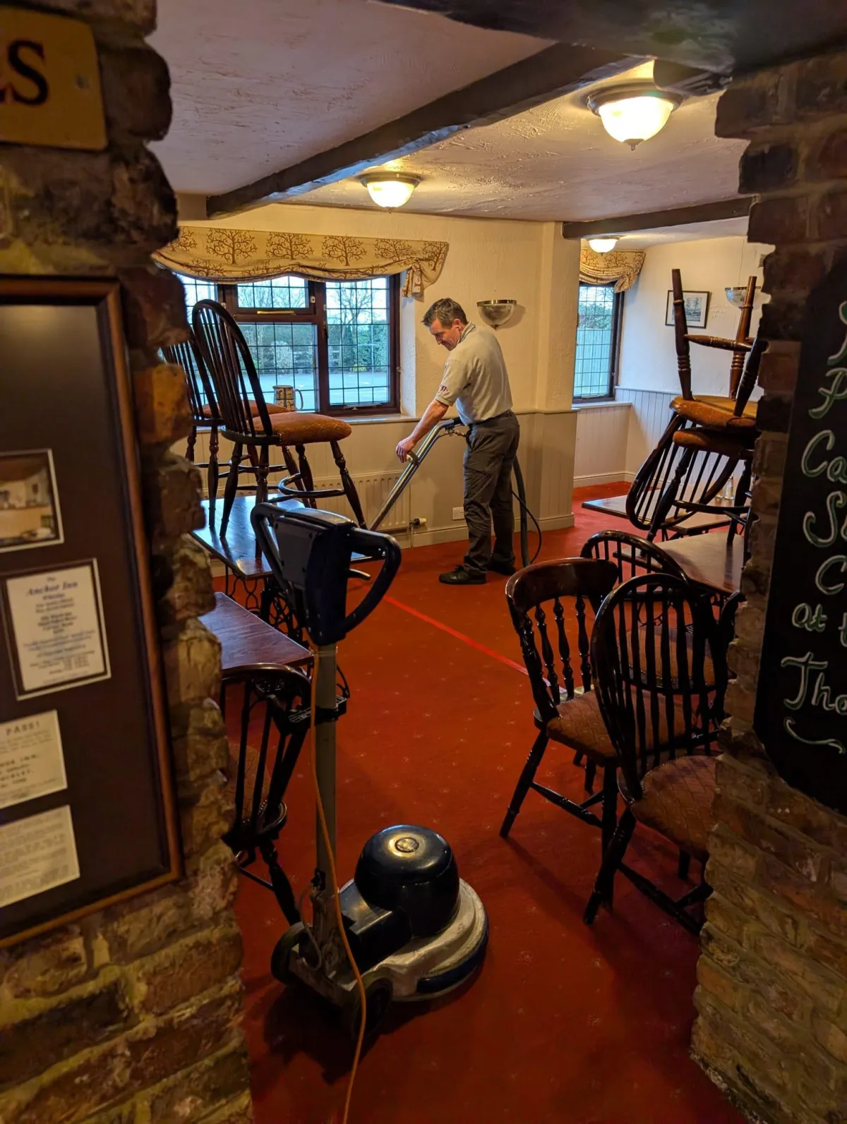 kitchen floor being professionally cleaned by Highfield TS in North Yorkshire
