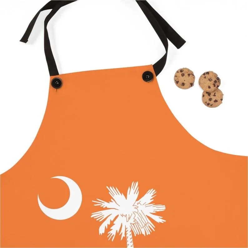 south carolina state flag apron in orange Clemson color for men or women