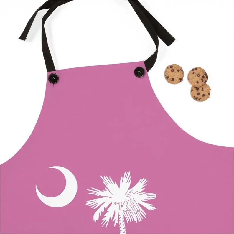 south carolina state flag apron in pink for men or women