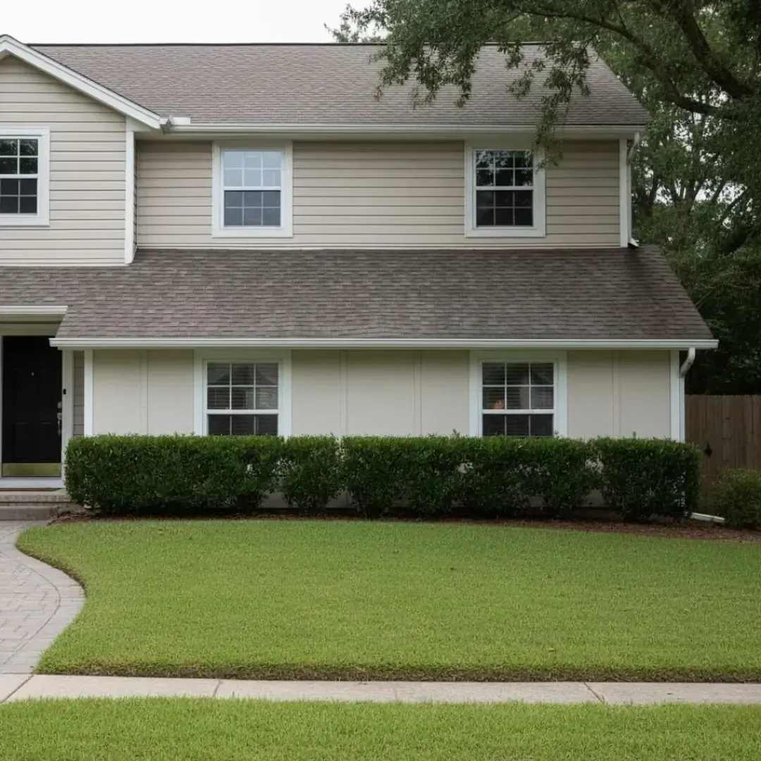 House with sagging damaged gutter and water stains on siding showing need for gutter repair
