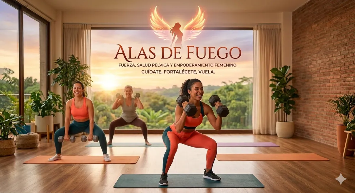 Joven sonriente haciendo ejercicio en un gimnasio moderno, con luz natural y ambiente motivador, vistiendo ropa deportiva colorida, fondo desenfocado de pesas y máquinas, estilo fotográfico realista.