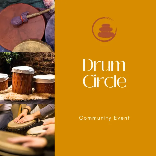 Event flyer for the Drum Circle at My Mind and Body Collective on November 22.