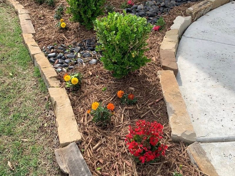 mulch installation in argyle, texas