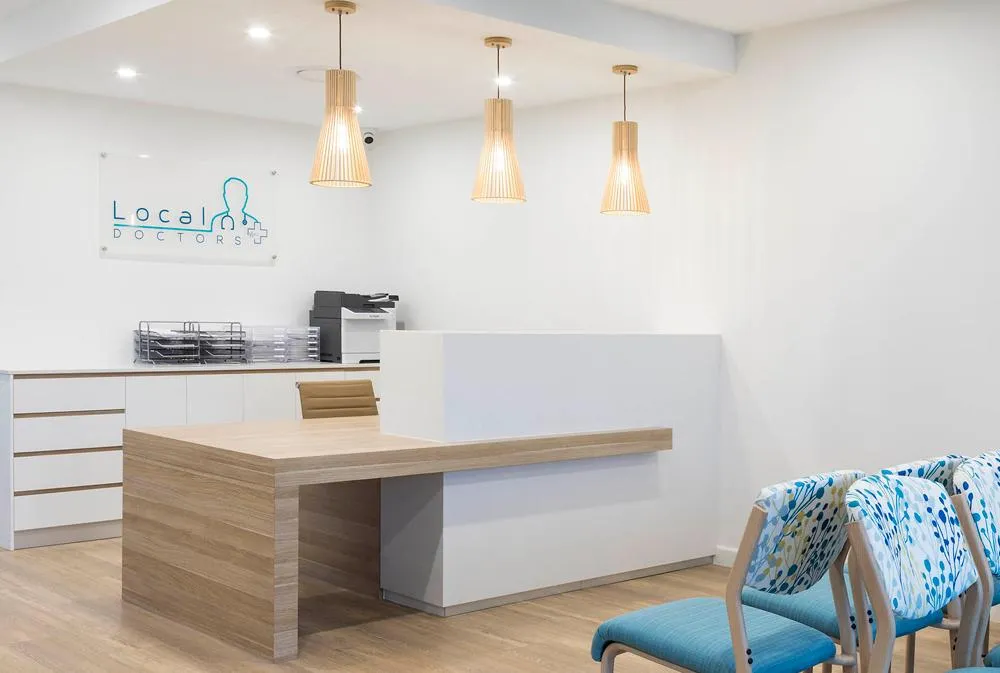 local doctors gp surgery it out reception desk