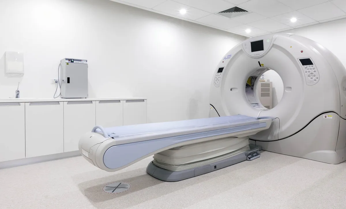 radiology fit out with large machine
