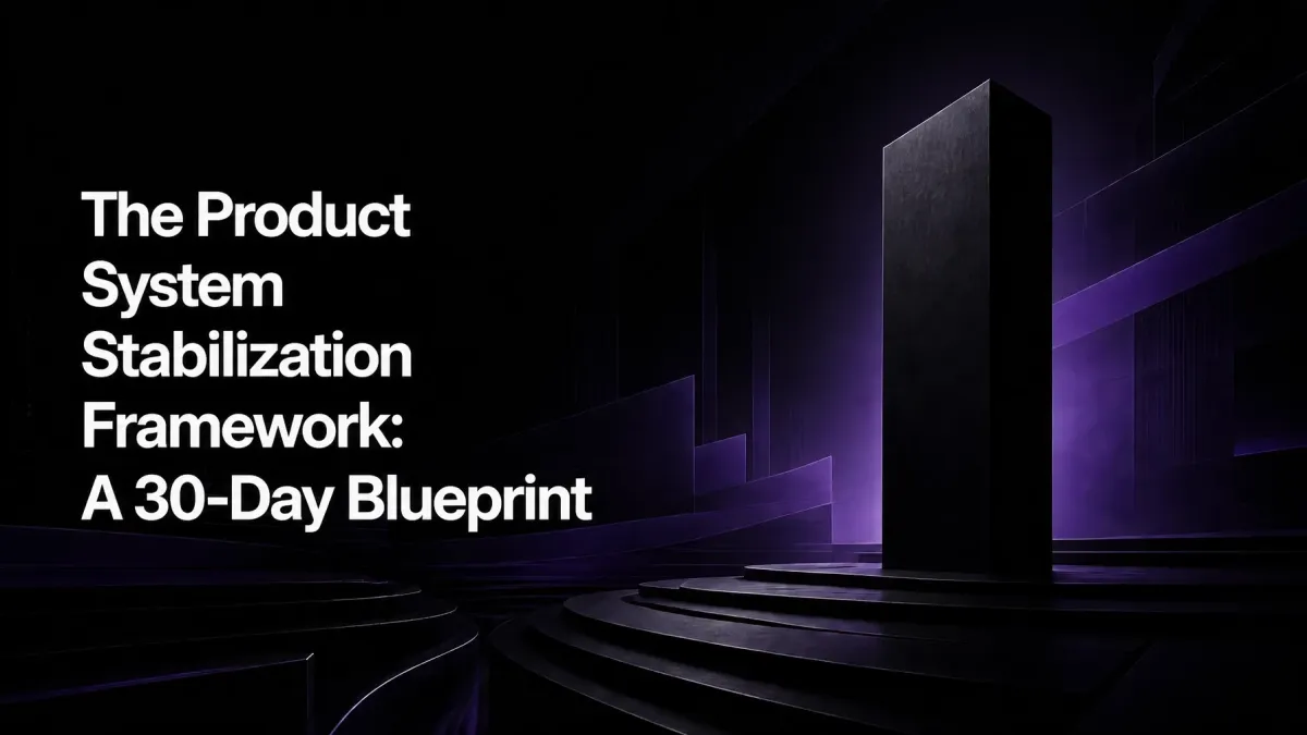 The Product System Stabilization Framework: A 30-Day Blueprint