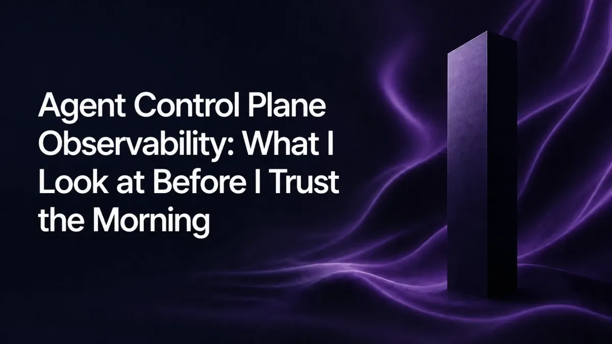 Agent Control Plane Observability: What I Look at Before I Trust the Morning