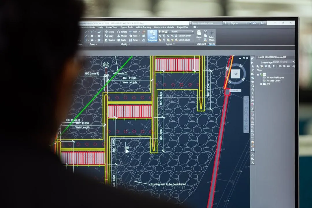 computer screen showing engineering imagery
