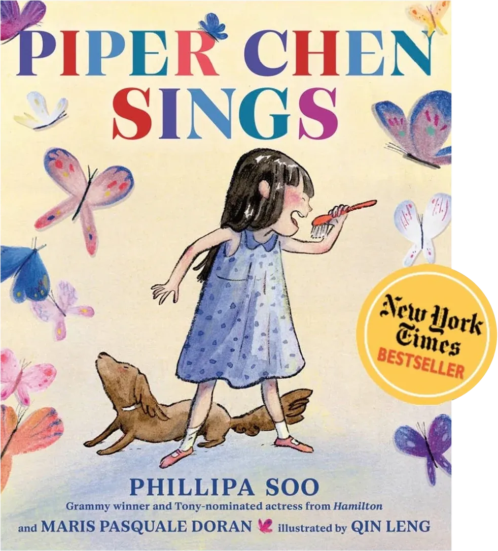 Cover of Piper Chen Sings with the New York Times Bestseller seal, illustrated by Qin Leng.