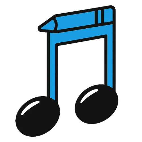music note with crayon on top