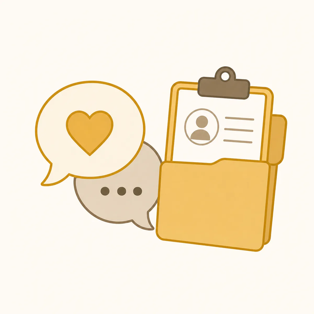 Icon showing speech bubbles and folder for Module 6 – self‑advocacy and coordinated care