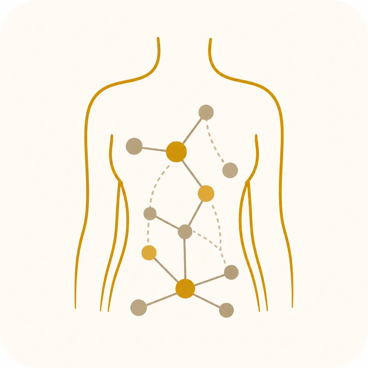 Icon showing connected body systems for Module 1 – defence and communication