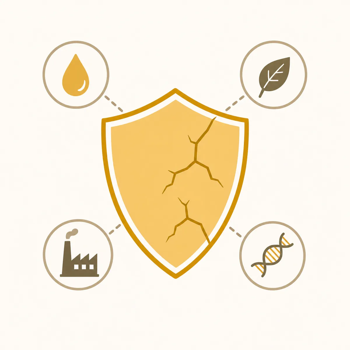 Icon showing cracked shield representing disruptors in Module 3