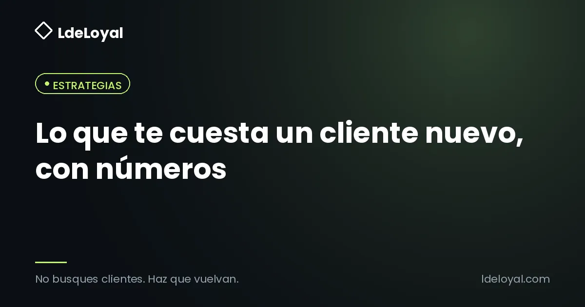 Lo que te cuesta un cliente nuevo, con números