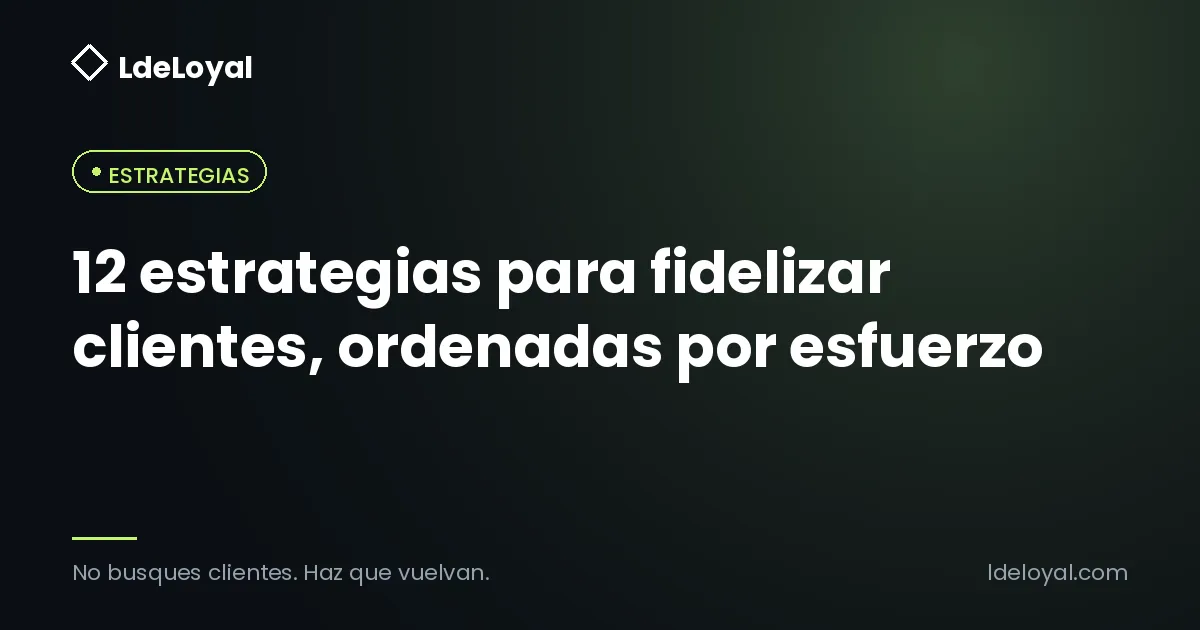 12 estrategias para fidelizar clientes, ordenadas por esfuerzo