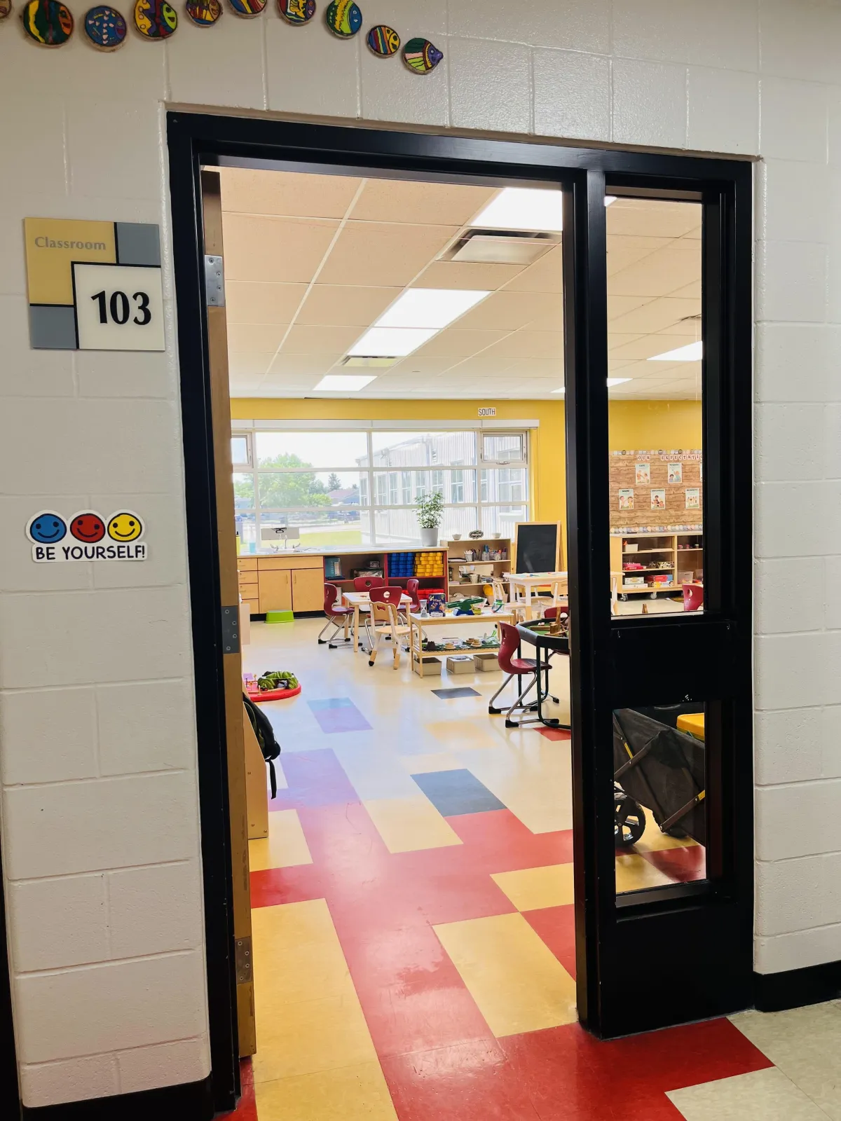 Children engaged in a seamless school-based childcare program