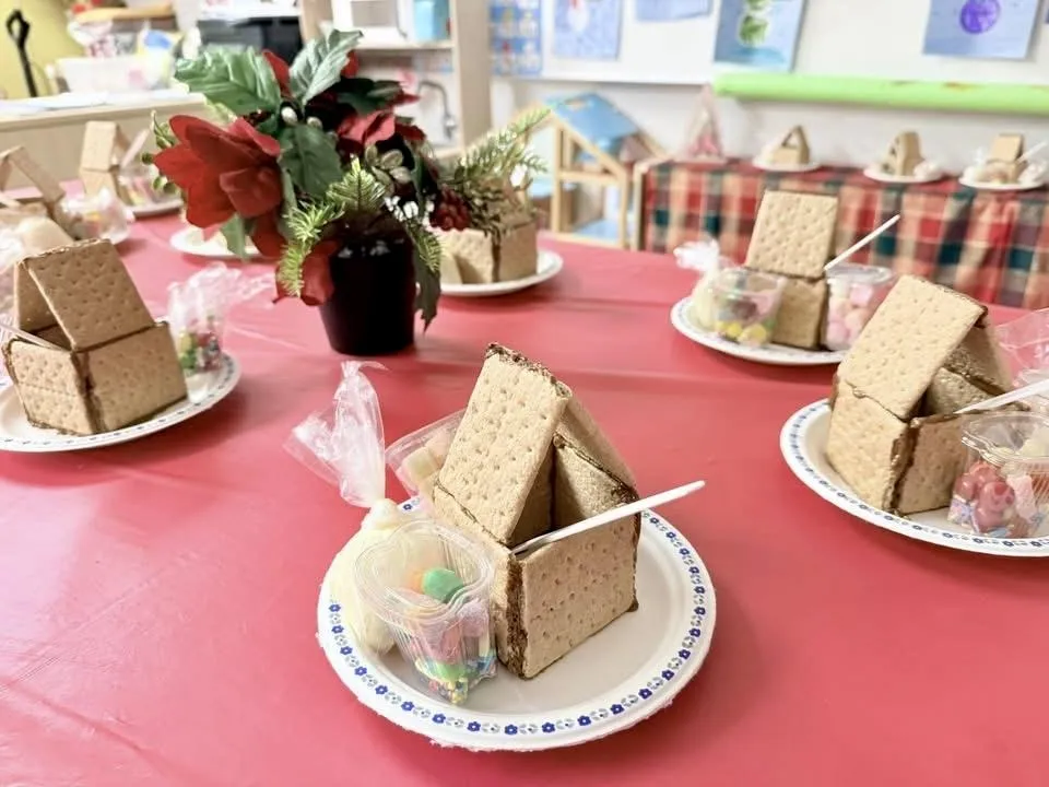Children playing safely in a school-based childcare center