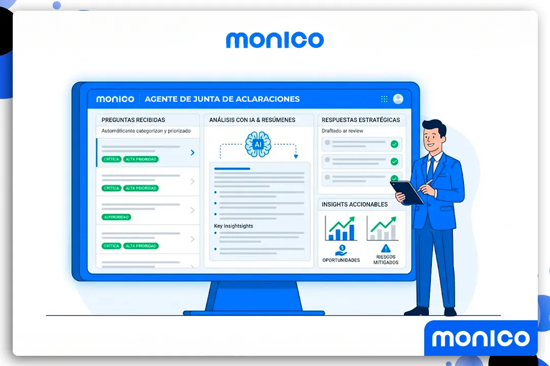 monico Agente de Junta de Aclaraciones: Organiza, Prioriza y Optimiza el Proceso de Preguntas y Respuestas en Múltiples Licitaciones