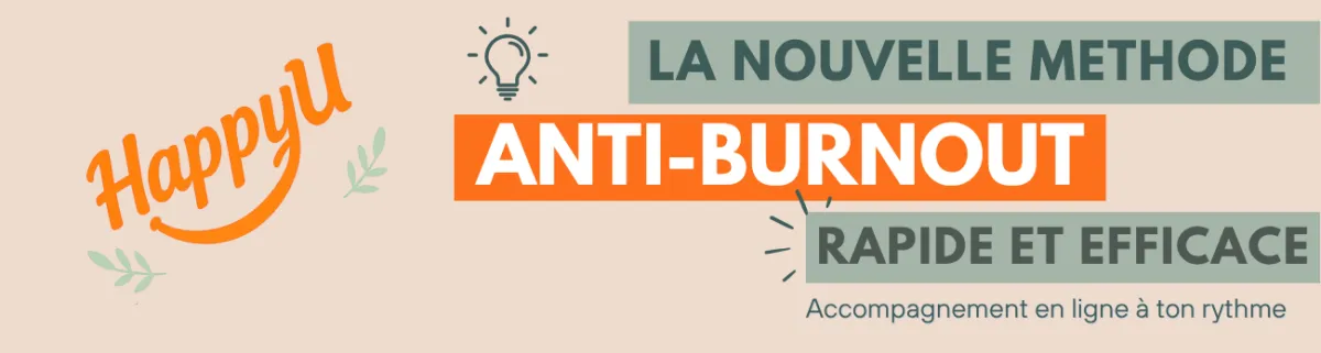 Bandeau avec logo HappyU, la nouvelle méthode ANTI-BURNOUT