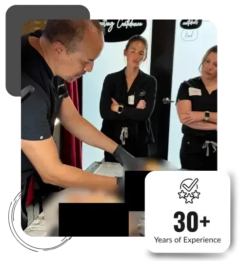 Hugo, world-renowned dissector and founder of SpeciMed, performing cadaver dissection in the lab.