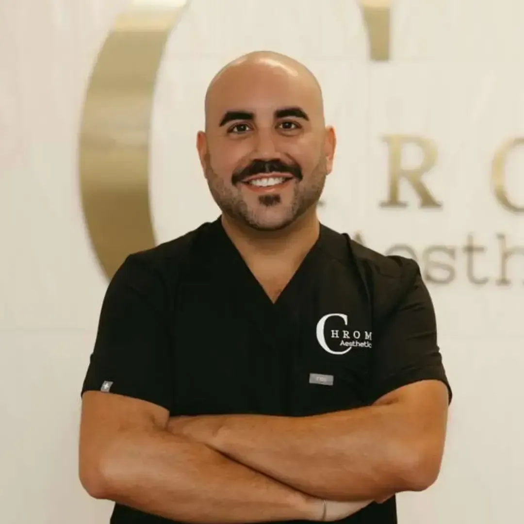 Headshot of Michael Sanchez, BSN, RN, a Registered Nurse and Aesthetic Nurse Injector at Chrome Aesthetics Spa in Albuquerque, New Mexico.