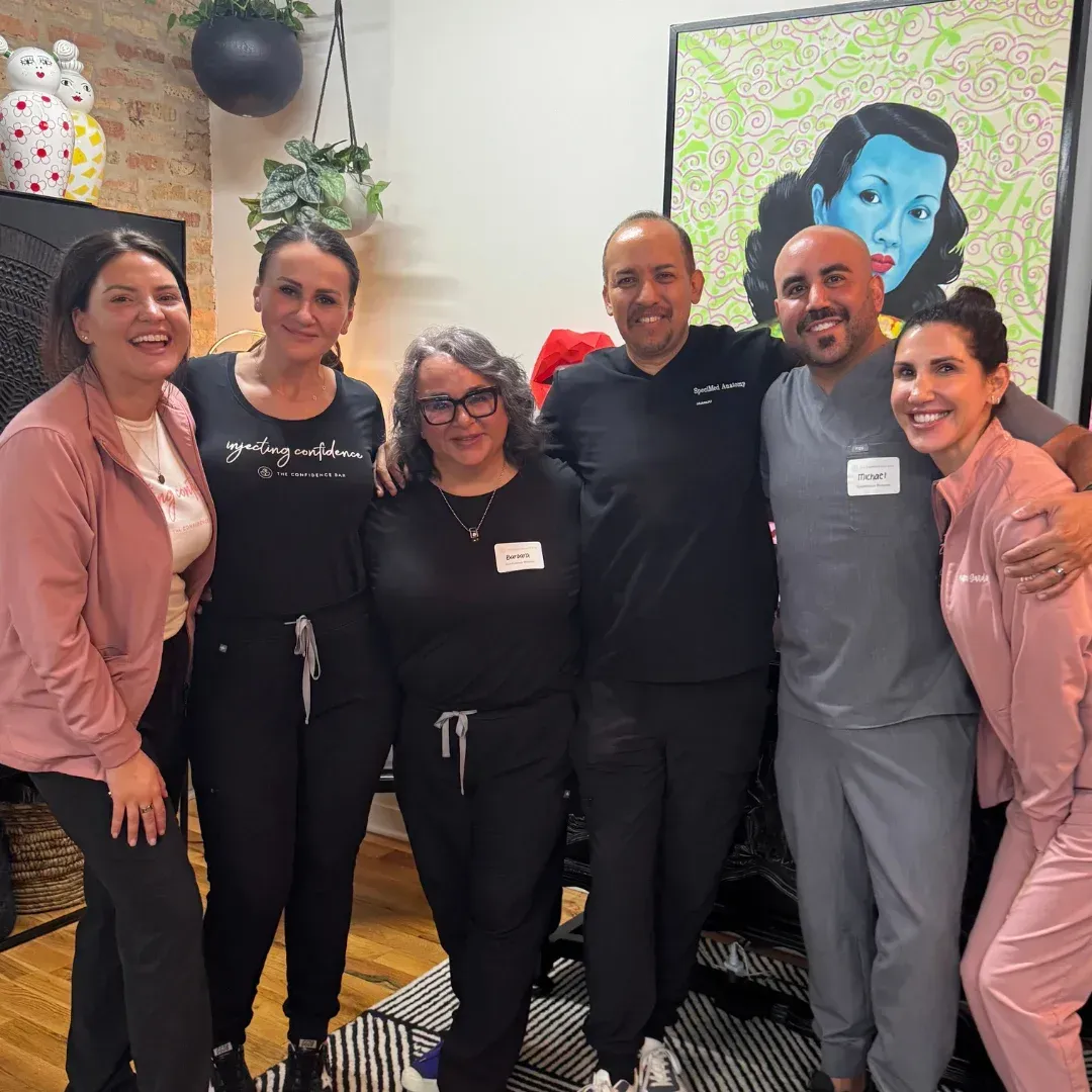 Barbara, Michael and Hugo Gil after completing the cadaver dissection training session.
