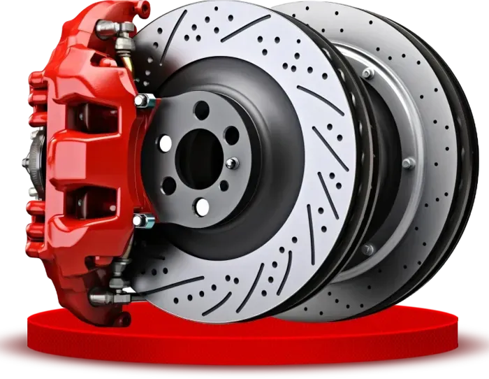 Two new Brakes rotors with red pads 