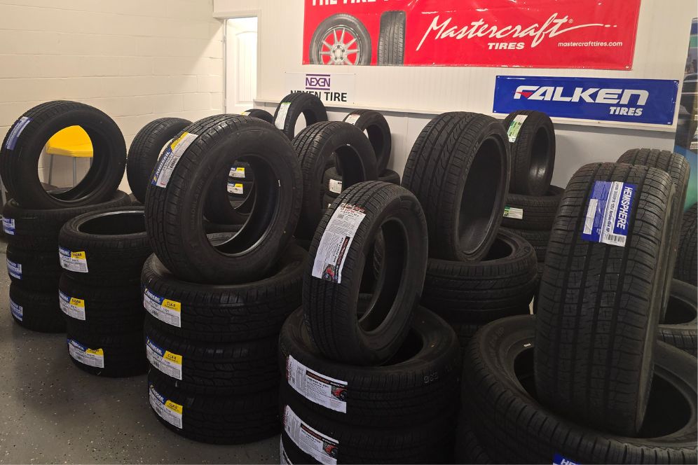 New Tires invenory in Deals Tires Shop Lobby
