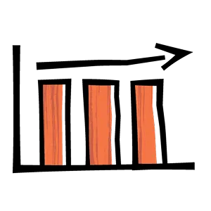 Graphic of bar chart consistently at the same height moving forward.