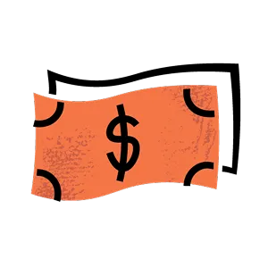 Graphic of stacked money.