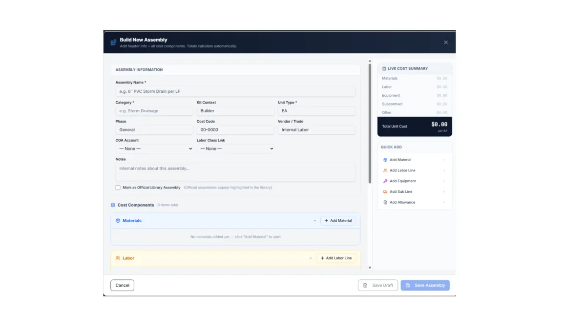 SYNTRO software displaying dynamic production rate assemblies for developers
