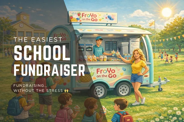 FroYo on the Go school fundraiser with mobile frozen yogurt van at a school event in Brisbane