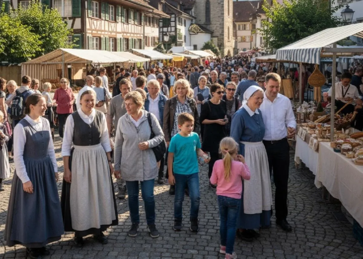 Eine 1:1-Aufnahme eines alten Pergamentmanuskripts mit handschriftlicher deutscher Schrift, liegend auf einem Holztisch neben einer Feder und Tintenfass. Sanftes natürliches Licht hebt die Papierstruktur hervor und vermittelt historische Authentizität und Ehrfurcht. / A 1:1 image of an old parchment manuscript with handwritten German script, lying on a wooden table next to a quill and inkpot. Soft natural light highlights the paper texture and conveys historical authenticity and reverence for the document.