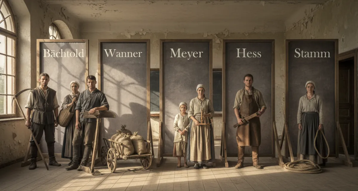 Ein quadratisches Bild eines alten Pergamentmanuskripts mit handgeschriebener deutscher Schrift, das auf einem Holztisch neben einer Feder und einem Tintenfass liegt. Sanftes natürliches Licht hebt die Textur des Papiers hervor und vermittelt ein Gefühl historischer Authentizität und Ehrfurcht vor dem Dokument.